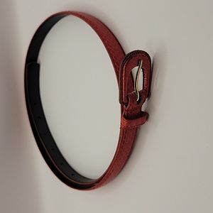 Women's Red Snake Skin Belt -L-